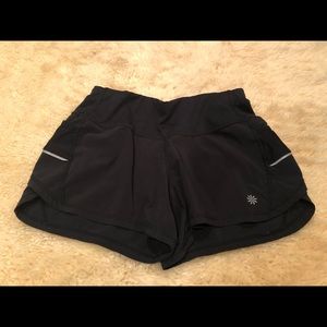 Athleta run with it shorts xxs black
